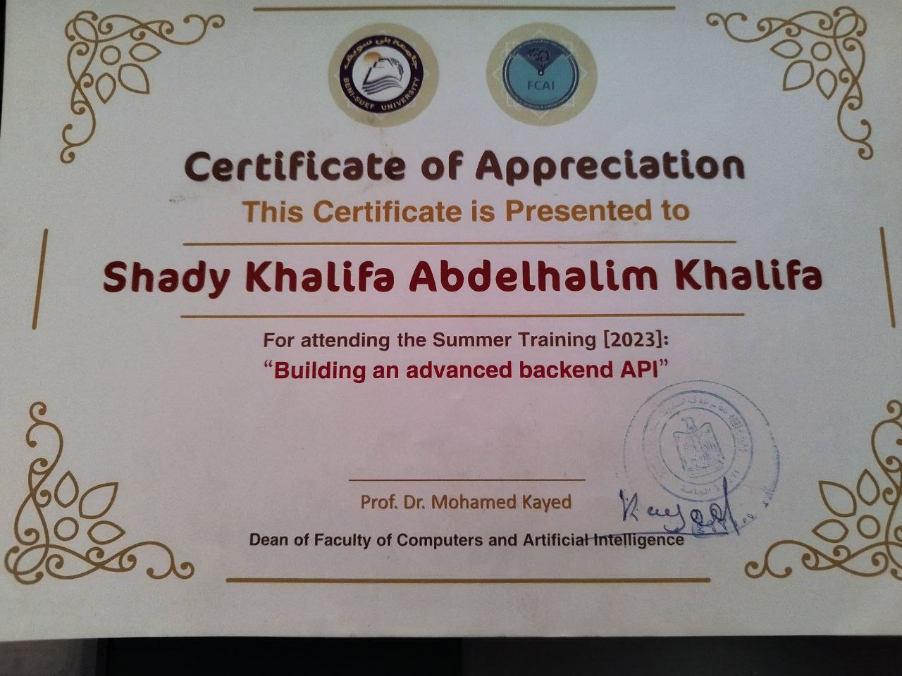 Advanced Backend API Certificate